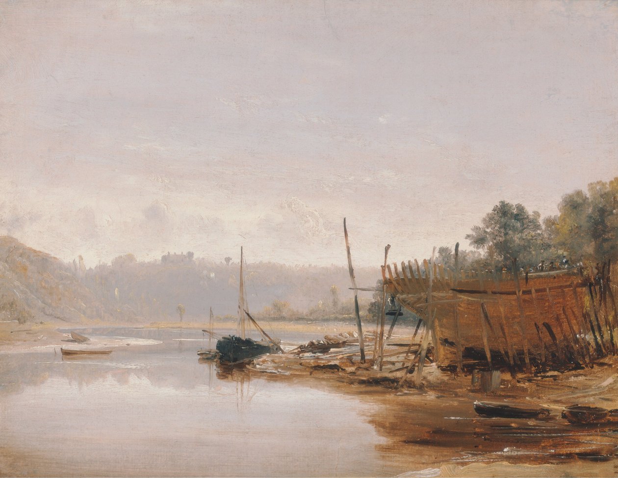 Costruzione di barche vicino a Dinan, Bretagna da Francis Danby