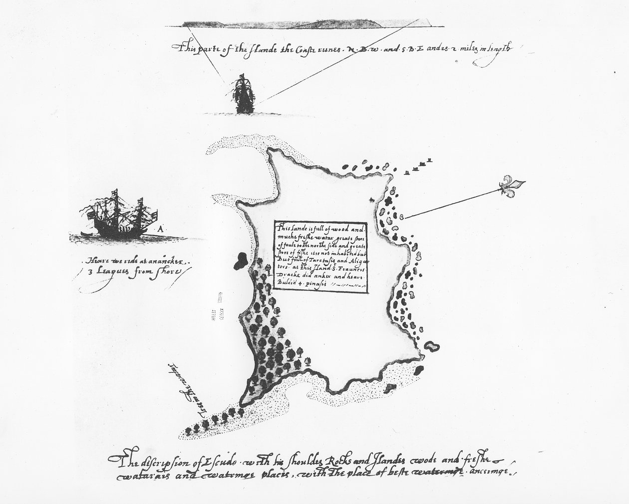 Descrizione di Isla Escudo de Veraguas di Francis Drake da Francis Drake