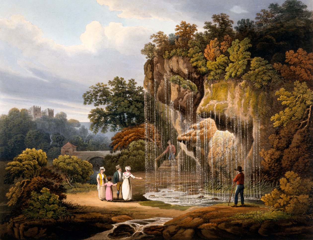 Figure vicino a una cascata, 1825 da Francis Nicholson