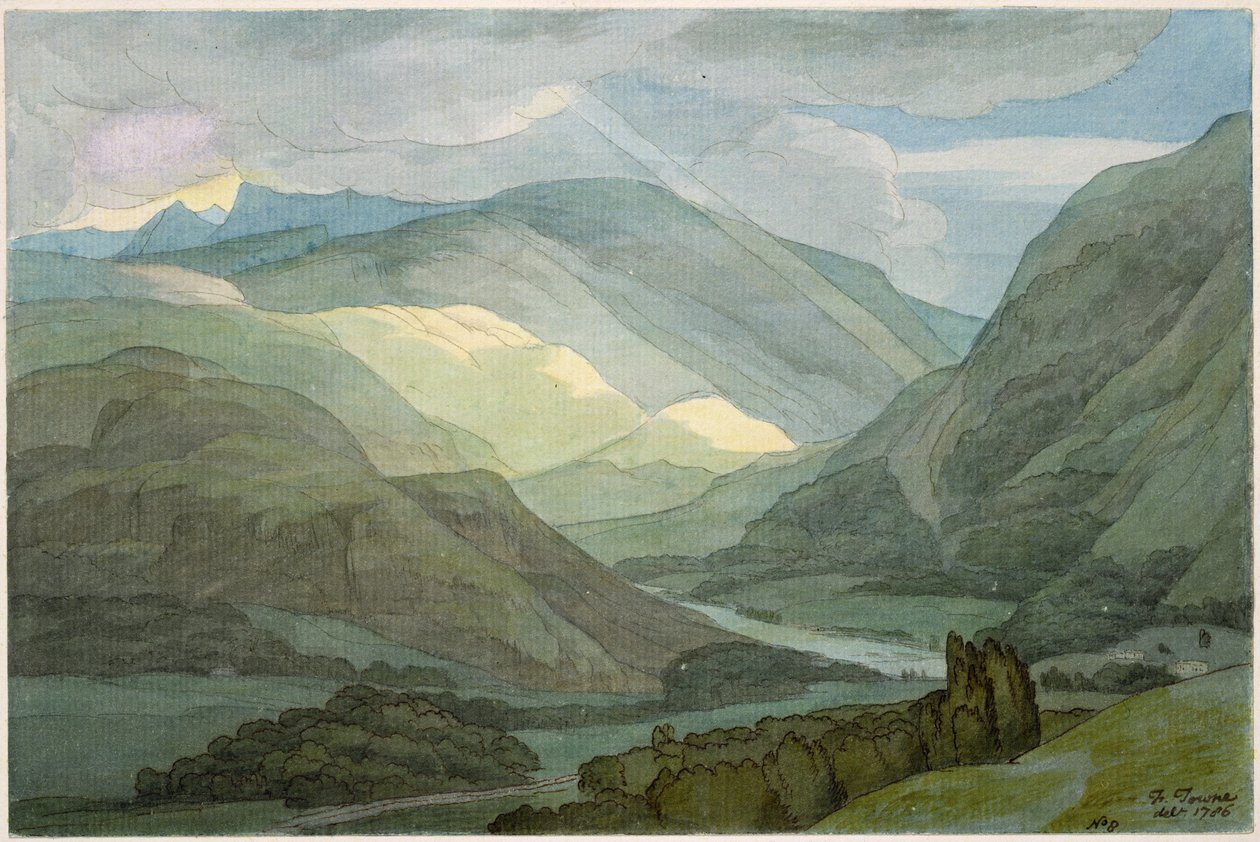 Rydal Water, 1786 da Francis Towne