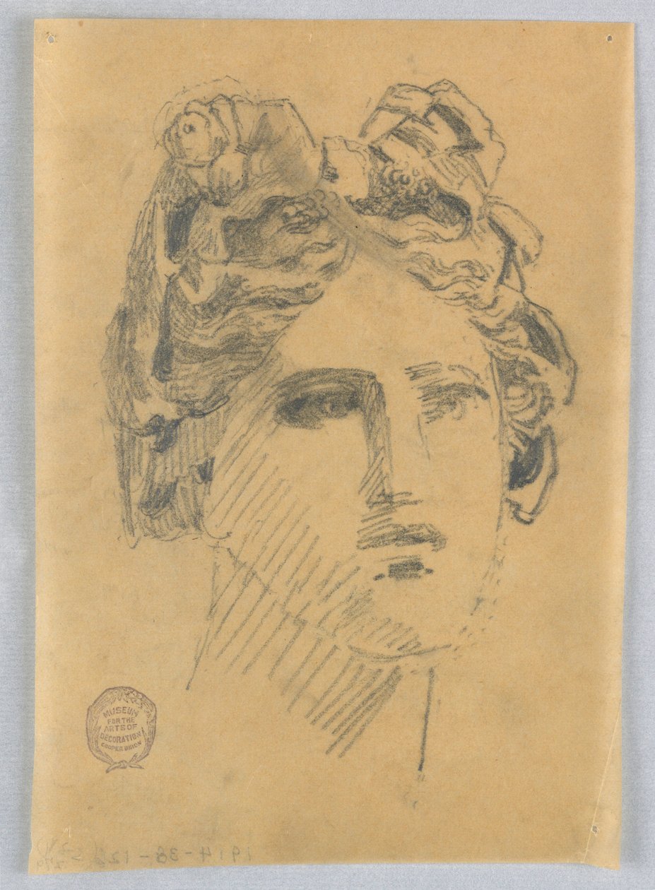 Schizzo della testa di una donna da Francis Augustus Lathrop