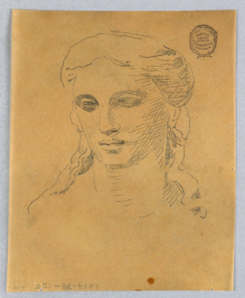 Schizzo della testa di una donna da Francis Augustus Lathrop