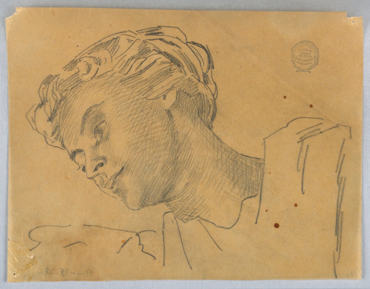 Schizzo della testa di una donna da Francis Augustus Lathrop