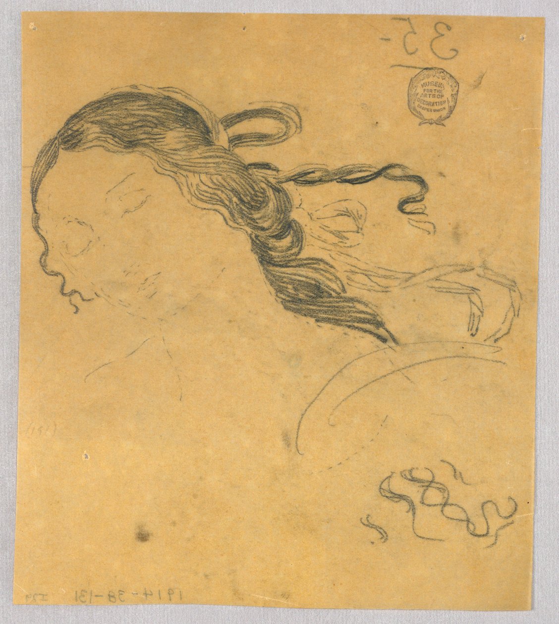 Studio dei capelli di una donna da Francis Augustus Lathrop