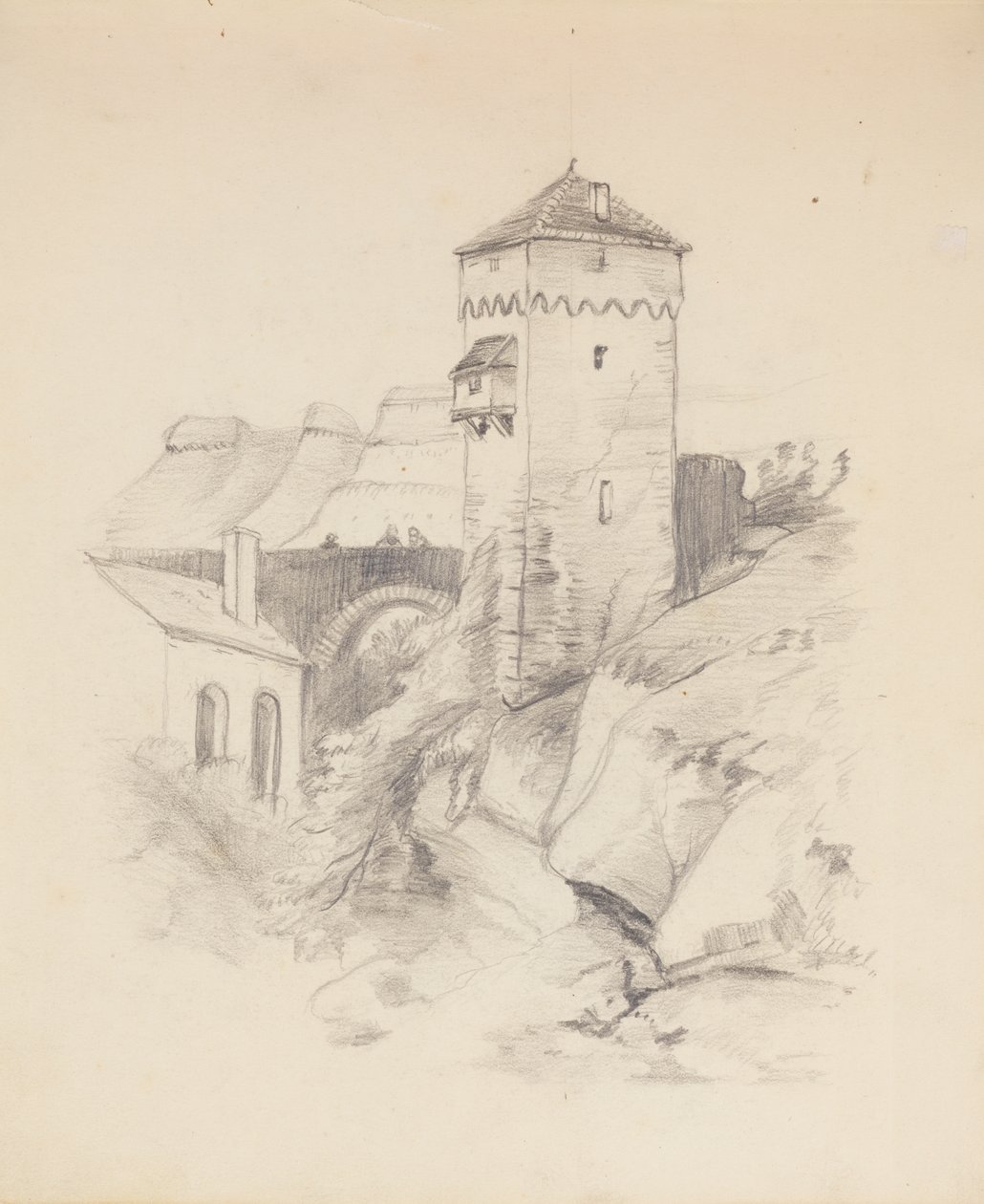Torre in un villaggio da Francis Augustus Lathrop