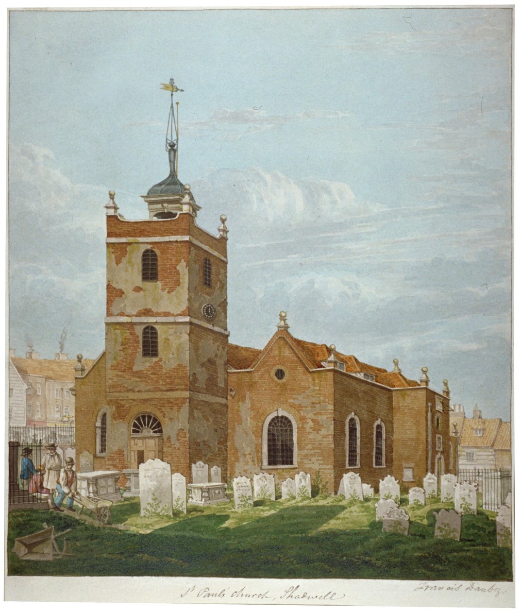 Chiesa di San Paolo, Shadwell, Londra, c1810 da Francis Danby