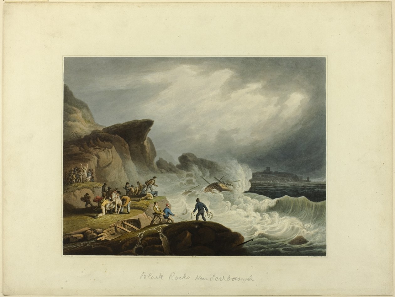 Roccia nera vicino a Scarborough da Francis Nicholson