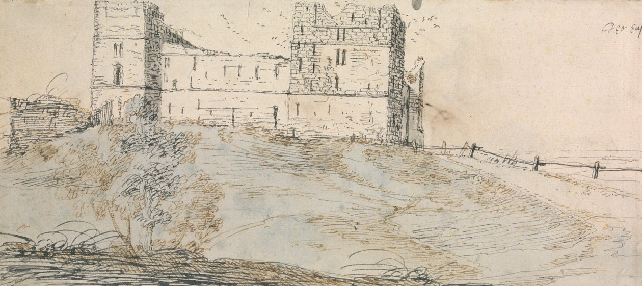 Lato est del castello di Sheriff Hutton da Francis Place