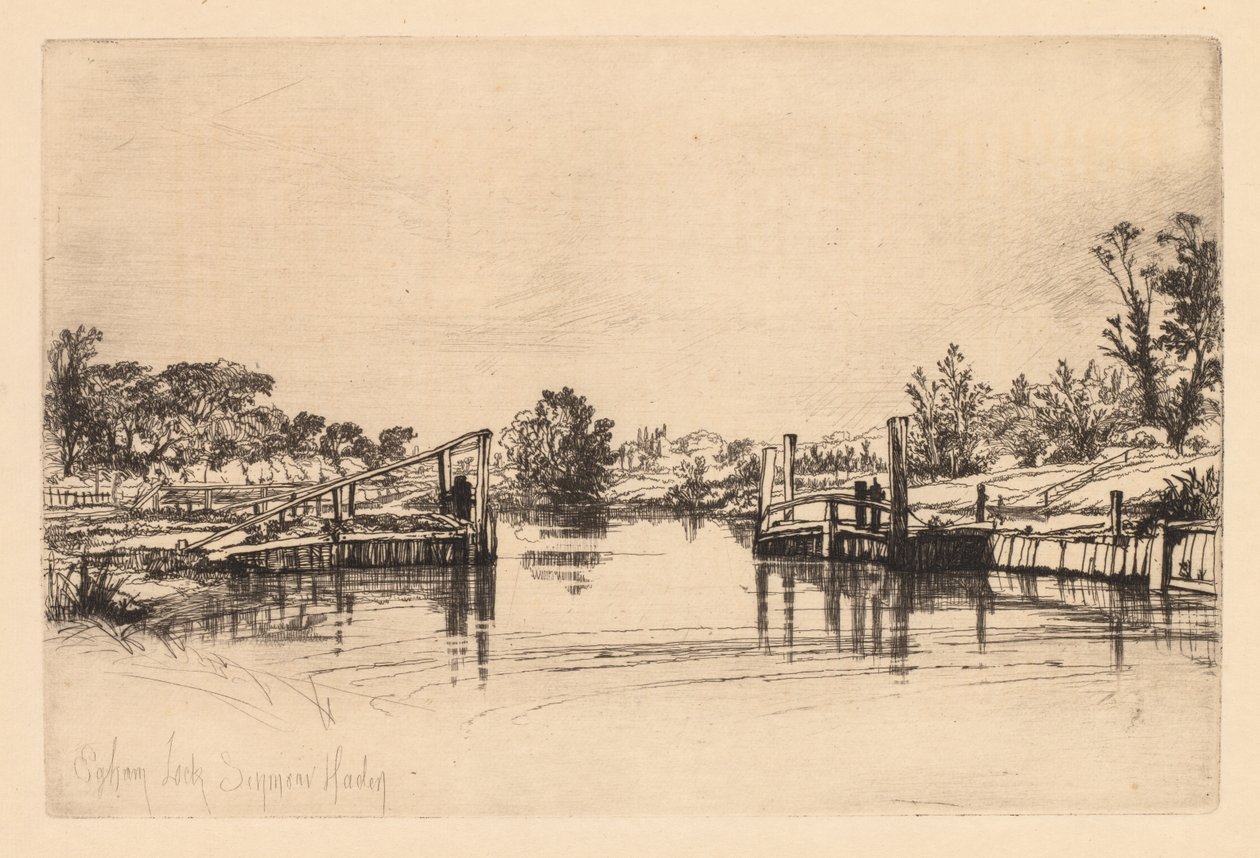 Egham Lock, 1859 da Francis Seymour Haden