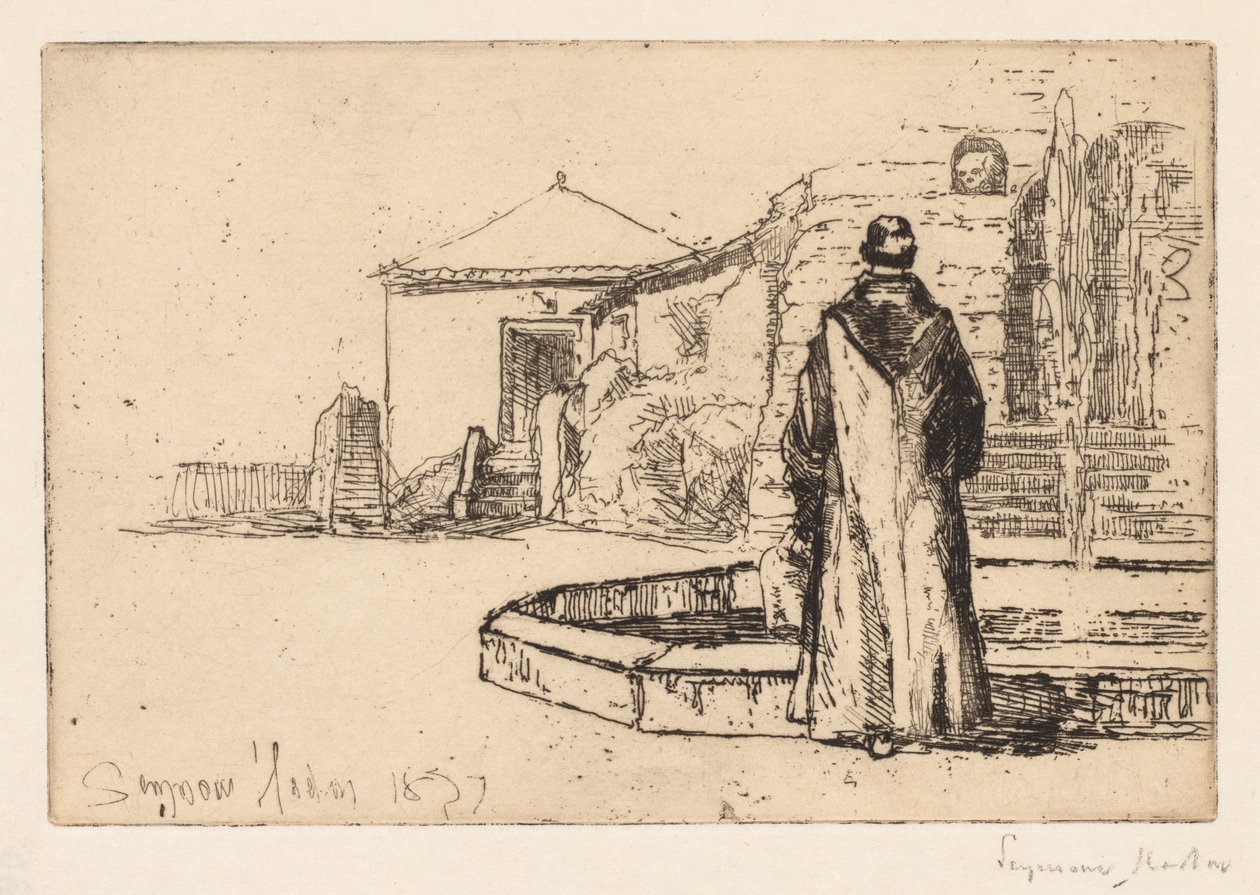 Monaco a una fontana da Francis Seymour Haden