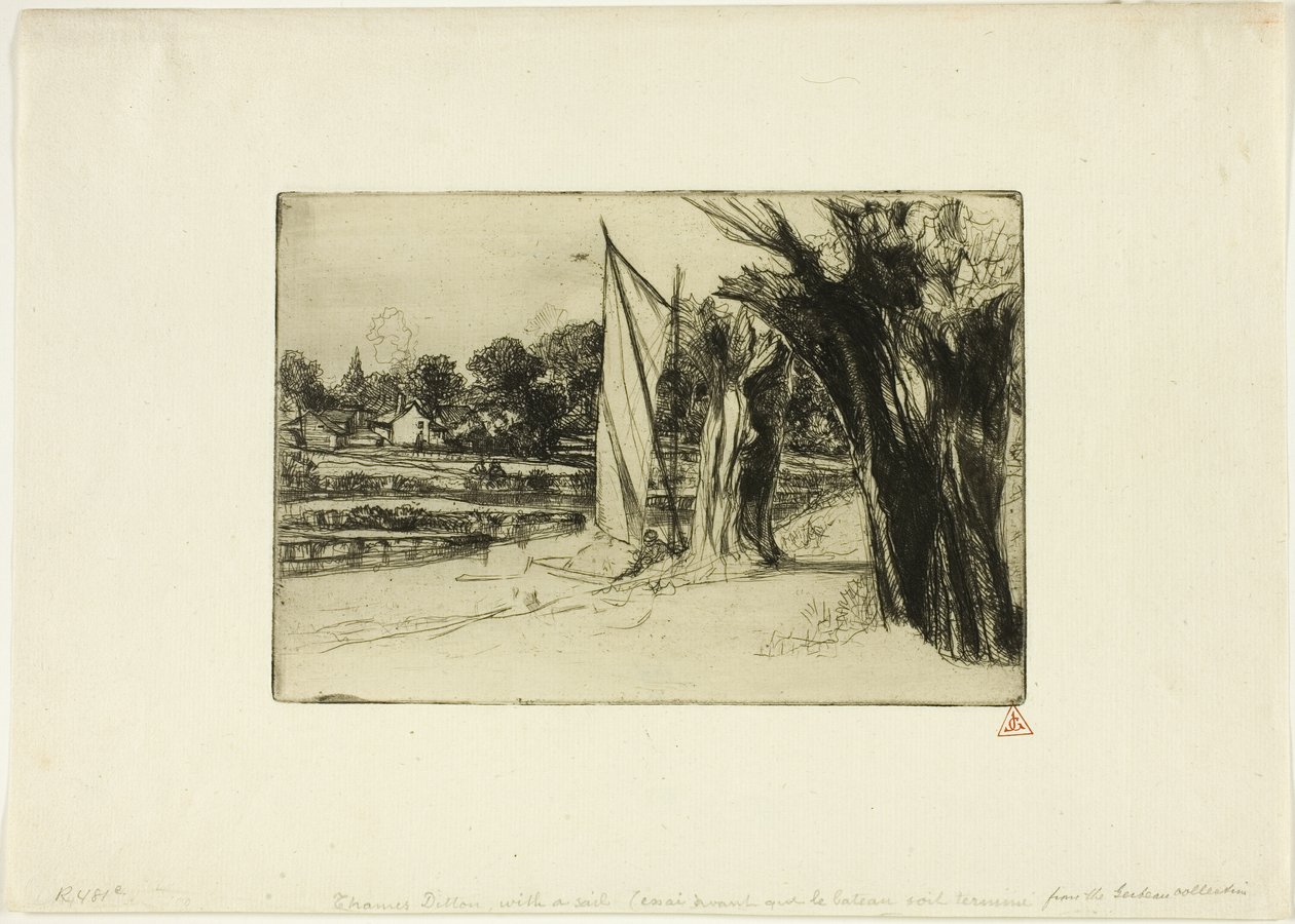 Thames Ditton con una vela da Francis Seymour Haden