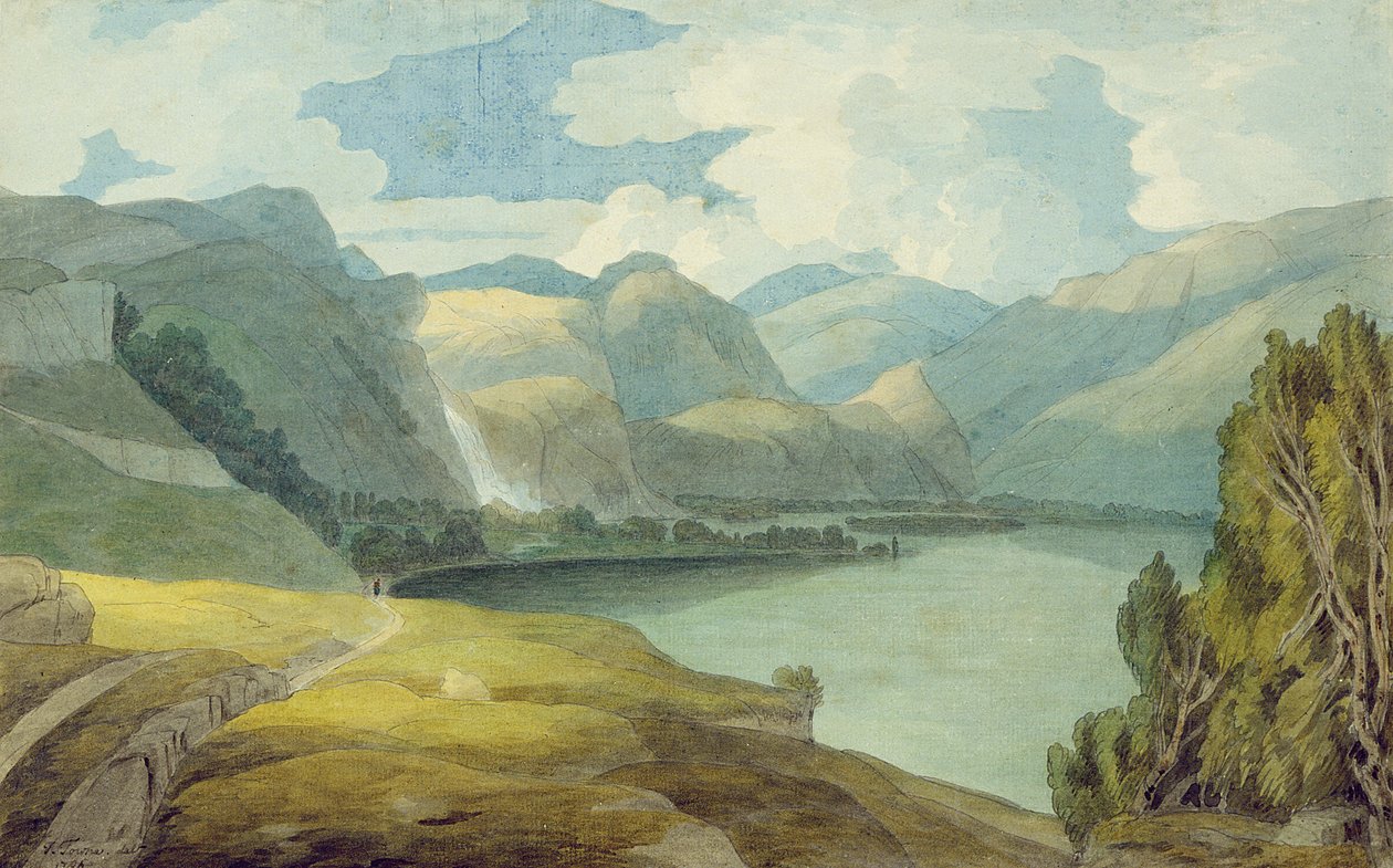 Derwentwater guardando a sud da Francis Towne