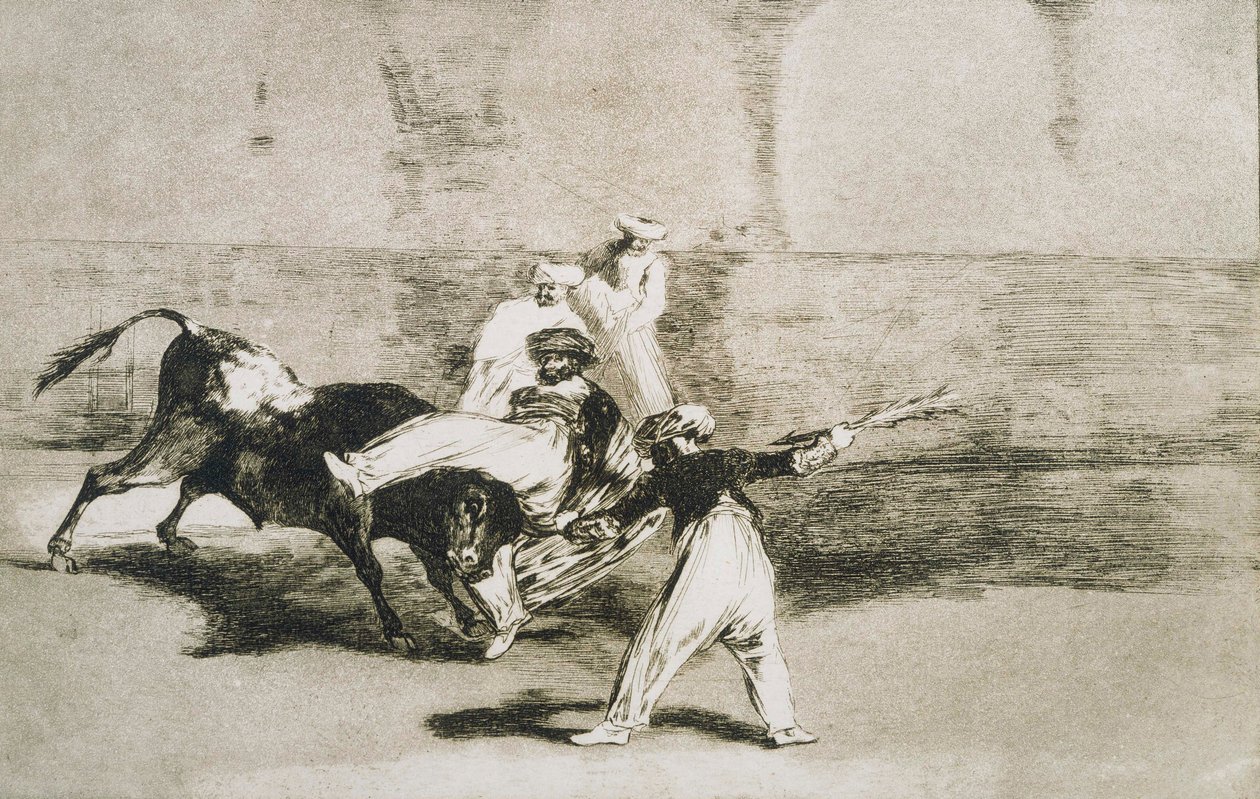 Un moro catturato dal toro... da La Tauromaquia da Francisco de Goya