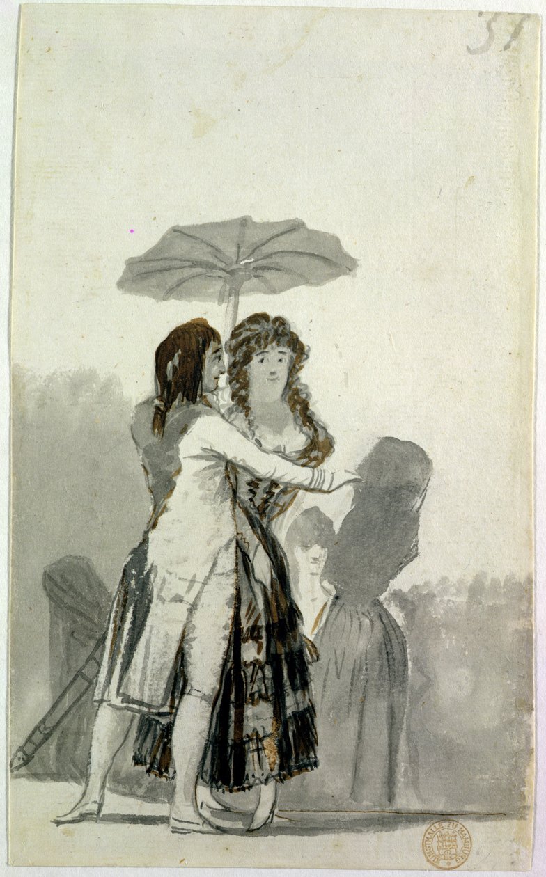 Coppia con parasole da Francisco de Goya