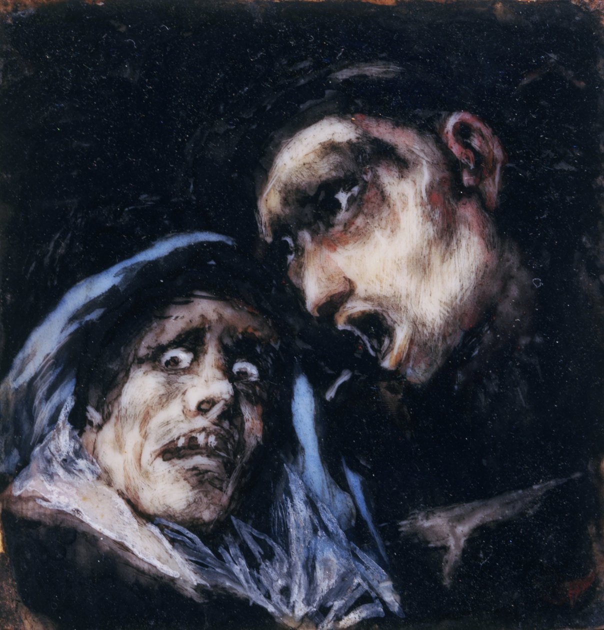 Monaco che parla con una vecchia da Francisco de Goya