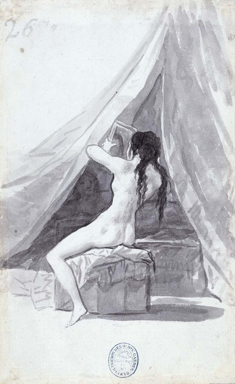 Donna nuda con specchio da Francisco de Goya