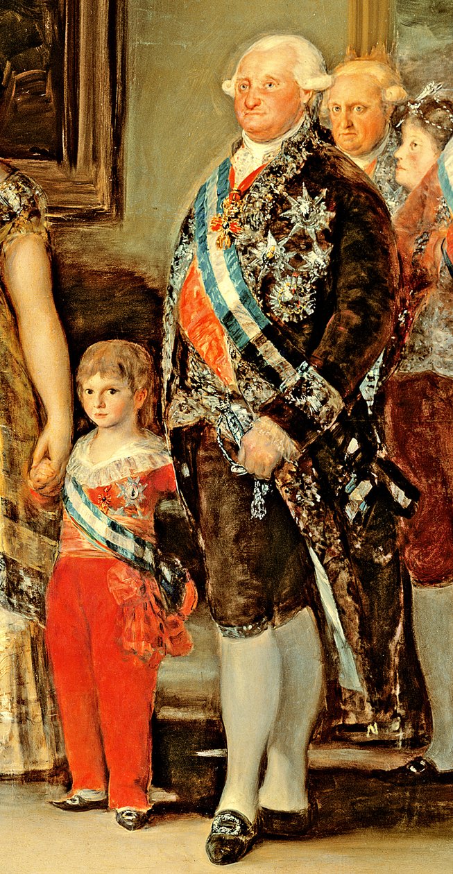 Il Re e la Regina di Spagna, Carlo IV e Maria Luisa, con la loro famiglia, 1800 (dettaglio) da Francisco de Goya