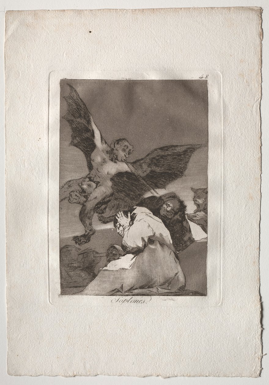 Ochenta Caprichos: Tale-Bearers-Blasts of Wind da Francisco de Goya