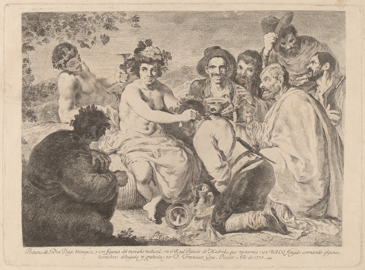 Bacco da Francisco de Goya after Diego Velázquez