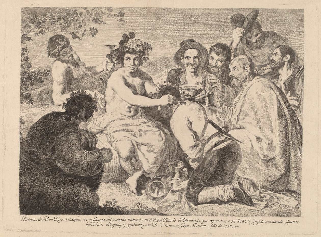 Bacco da Francisco de Goya after Diego Velázquez
