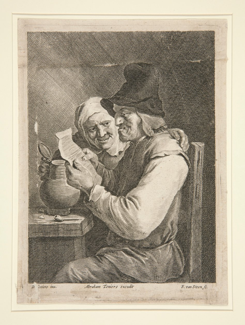 Coppia che legge una lettera da Franciscus van der Steen