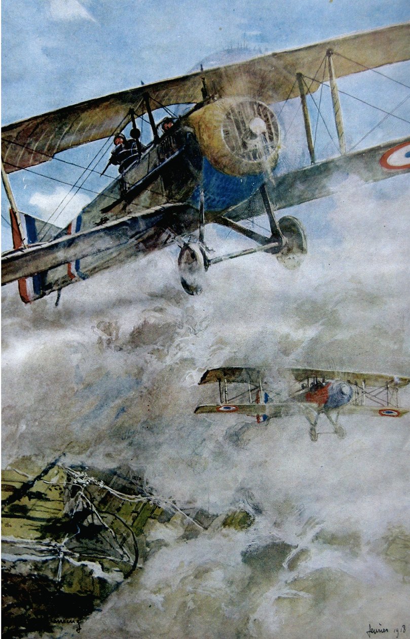 Spads in pattuglia, 1918 da Francois Flameng