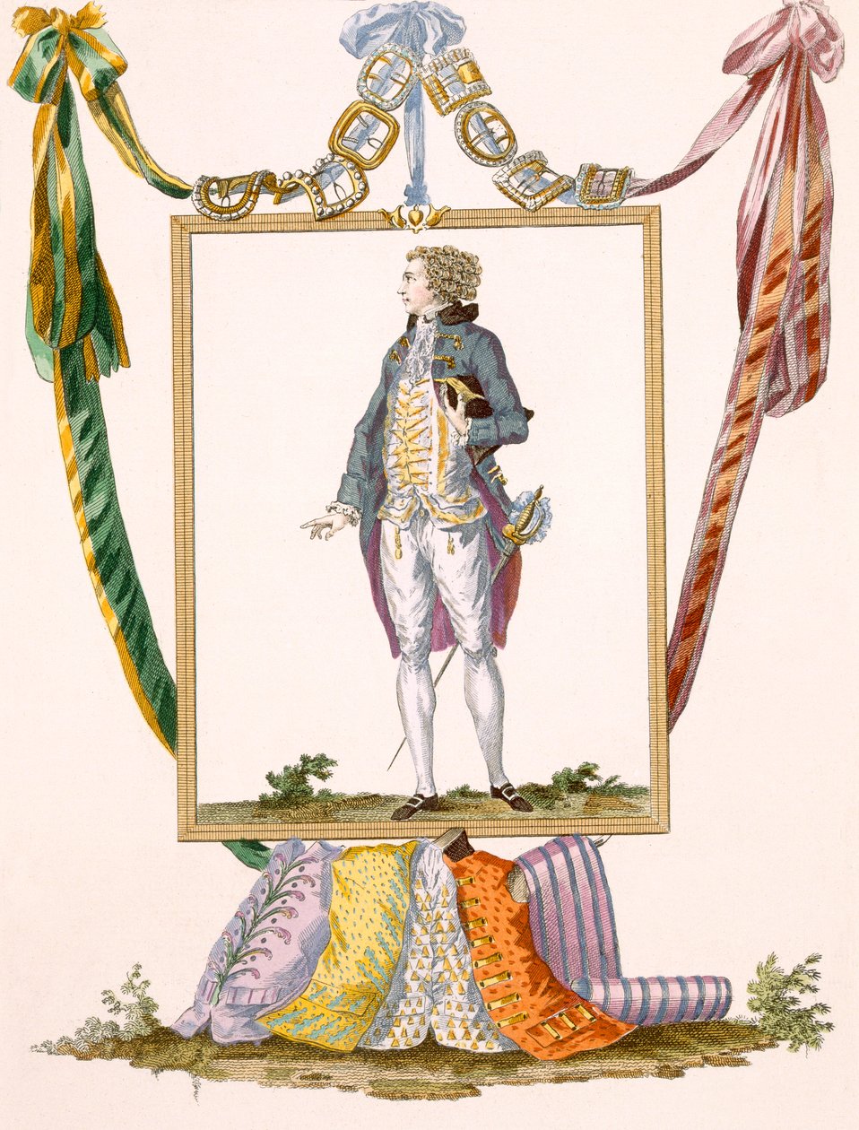 Gentiluomo in abiti chiari, inciso da Duhamel, tavola n.231 da 