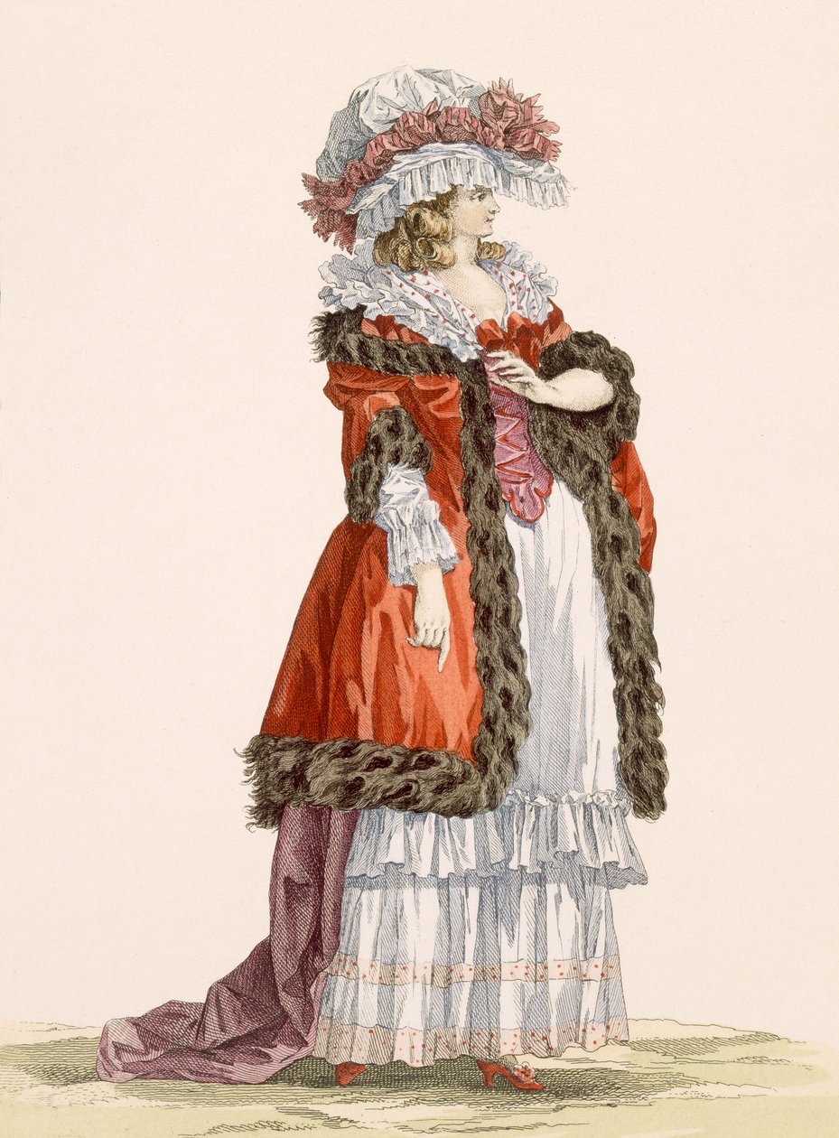 Abito da passeggio per giovane donna, inciso da Dupin, tavola n.214 da 