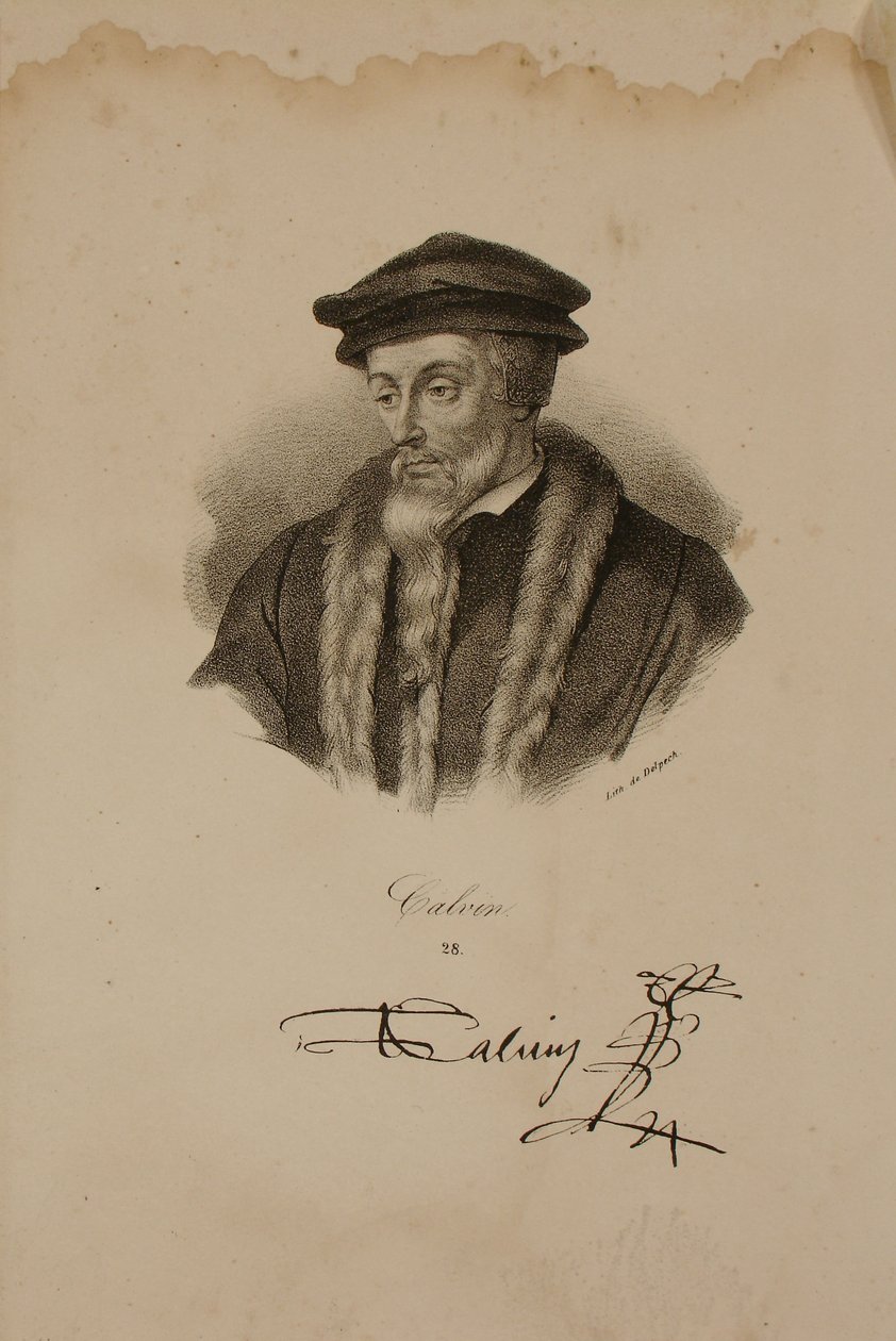 Ritratto di Giovanni Calvino (1509-64) da Francois Seraphin Delpech