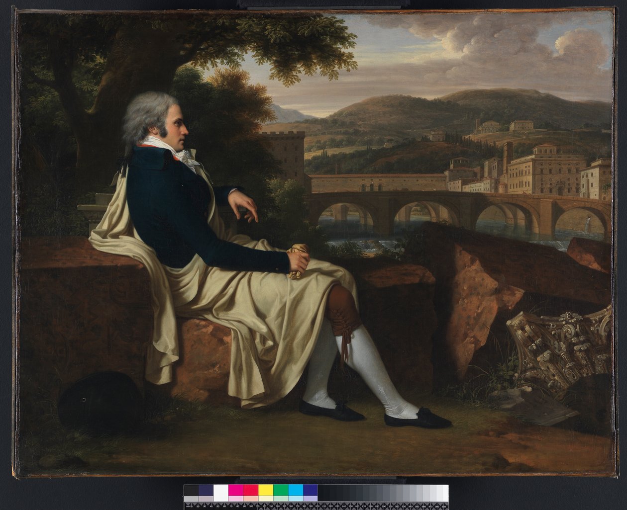 Allen Smith seduto sopra il fiume Arno, contemplando Firenze, 1797 da Francois Xavier Fabre