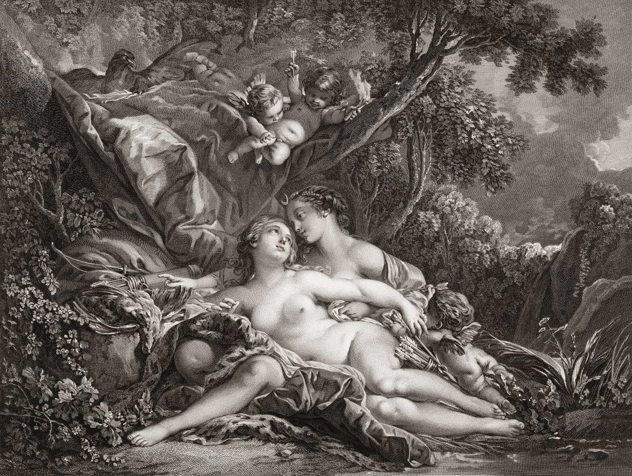 Giove e Callisto. (stampa) da Francois (after) Boucher