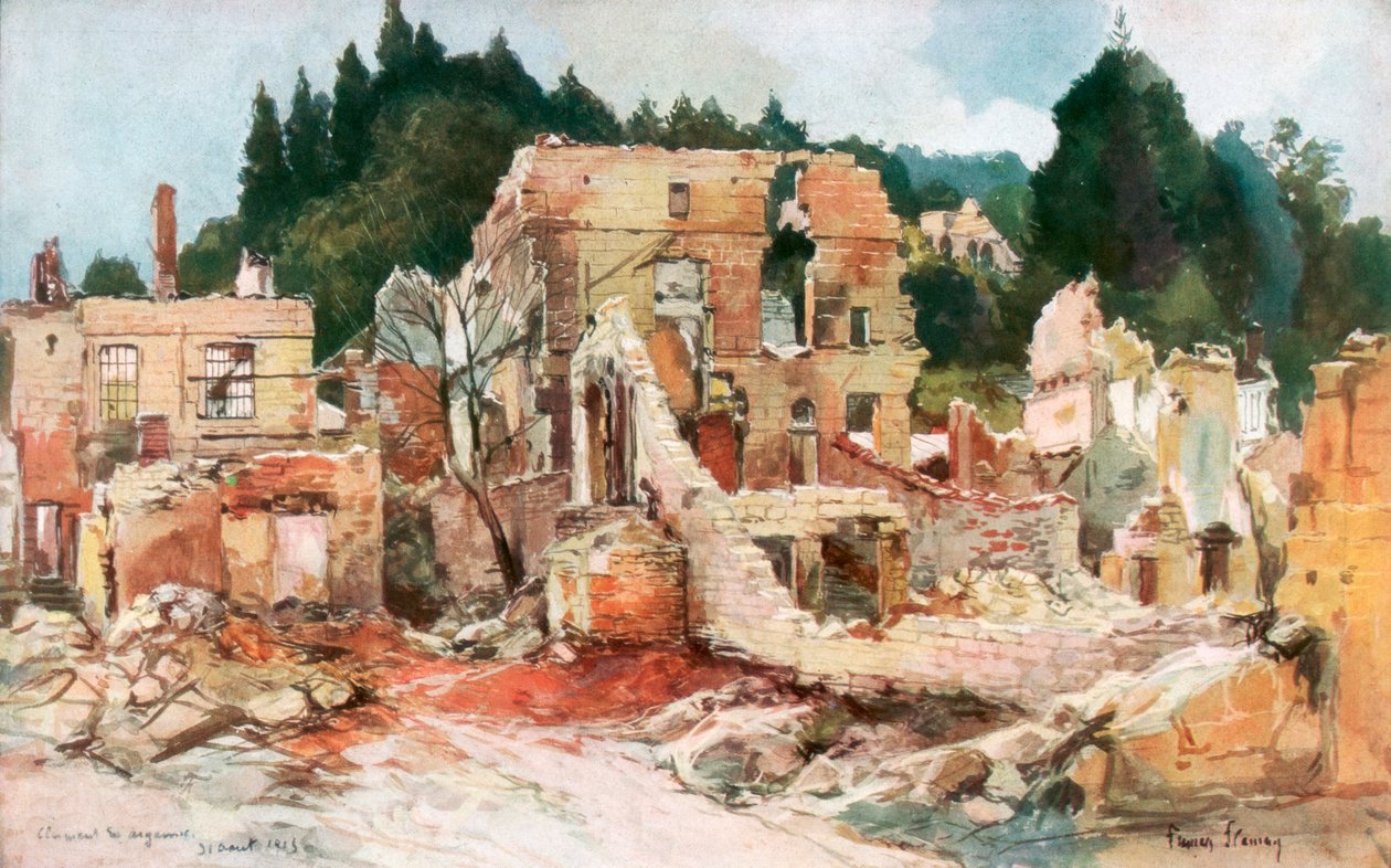 Clermont-en-Argonne, Francia, agosto 1915, 1926 da Francois Flameng