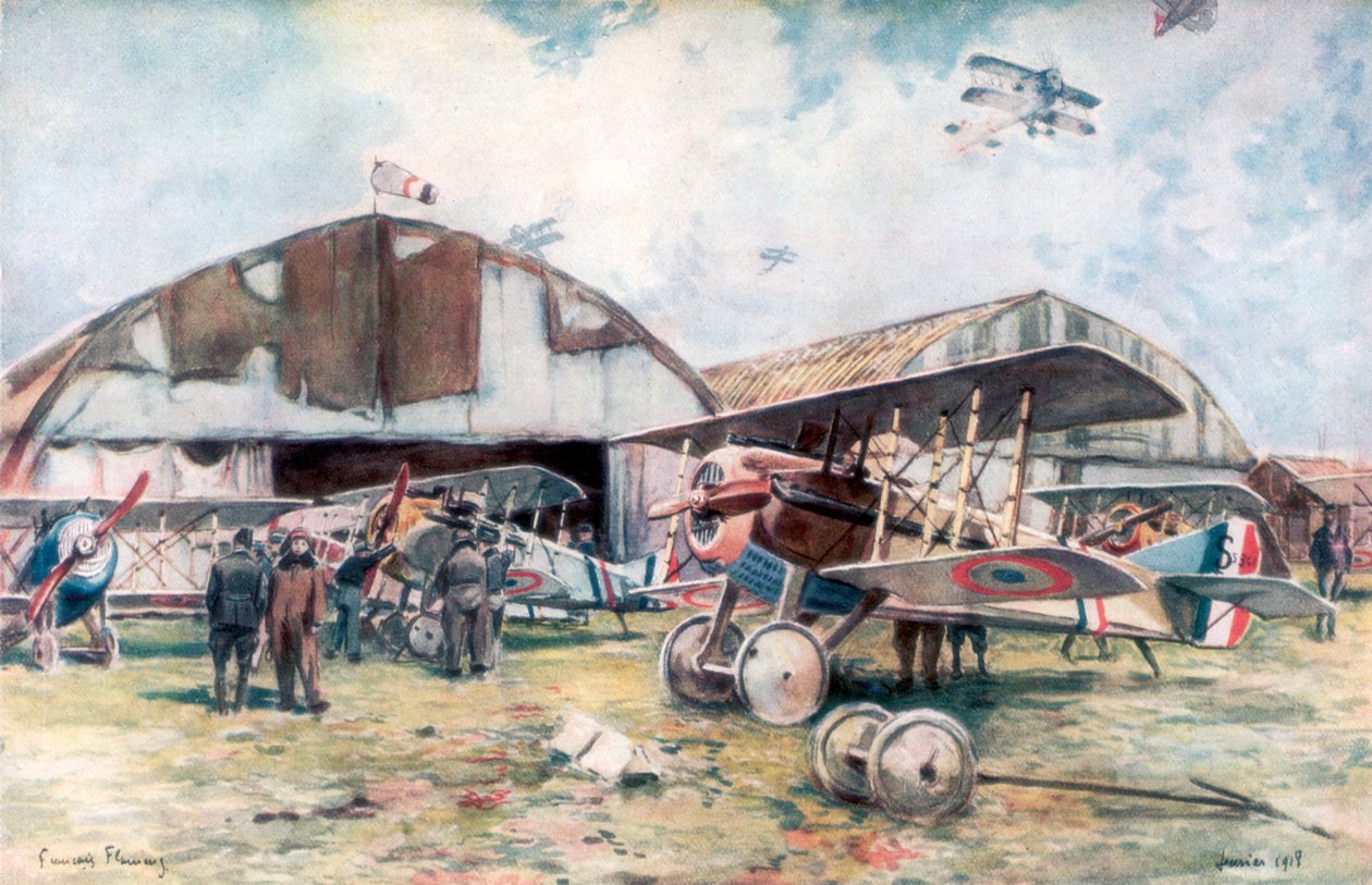 Aerodromo dello squadrone di caccia francese, 1918, 1926 da Francois Flameng