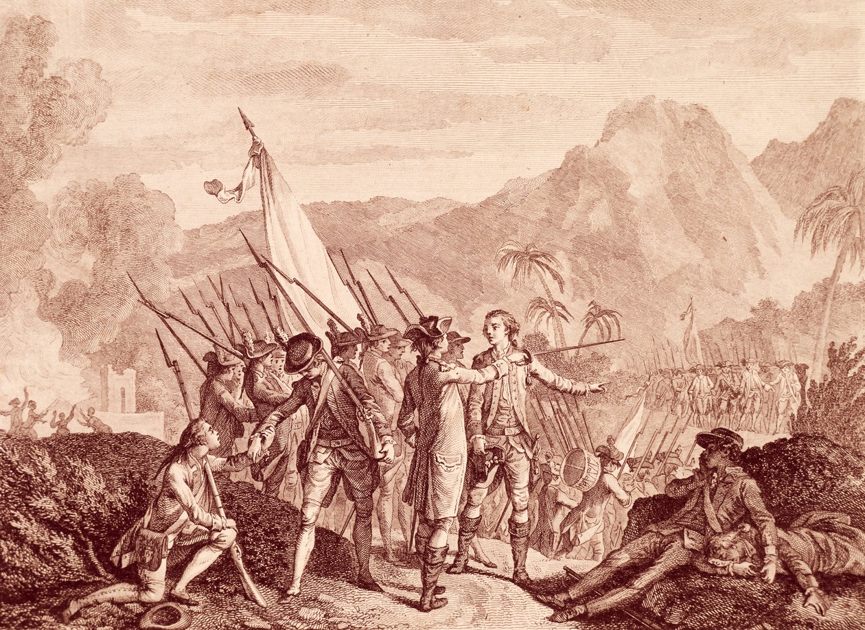La cattura francese di Tobago da Francois Godefroy