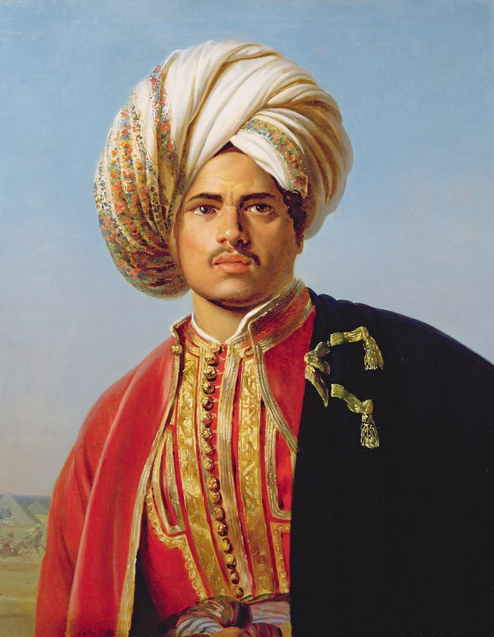 Guerriero ottomano con turbante da Francois Henri Alexandre La Fond
