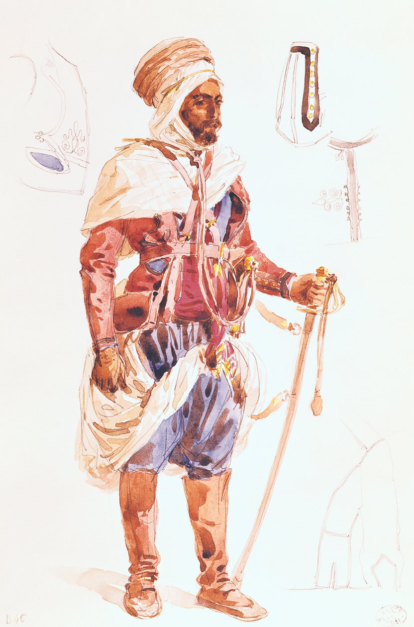 Spahi con la sua spada, c.1854 da Francois Hippolyte Lalaisse