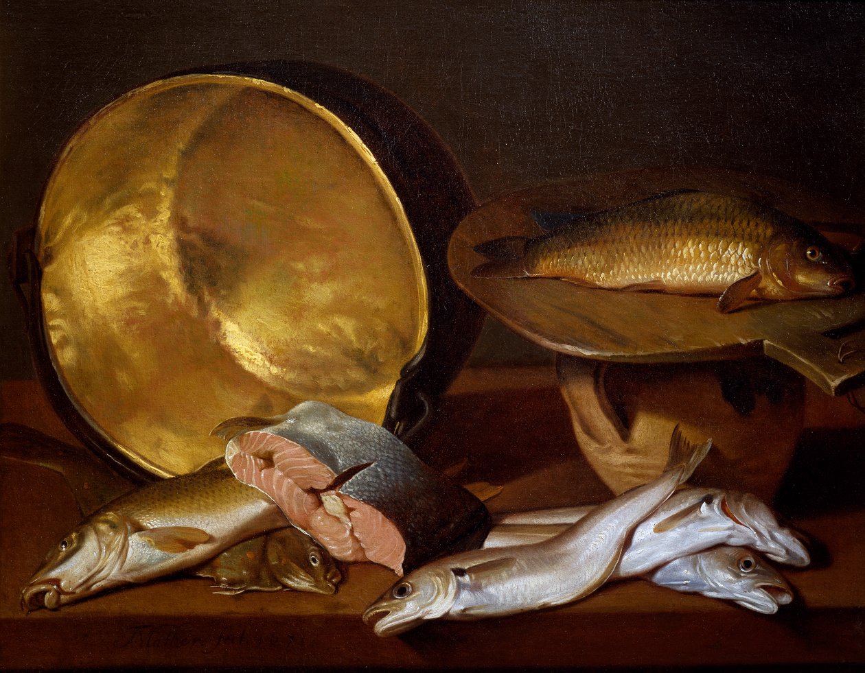 Natura morta con pesci, di Francois Mather da Francois Mather