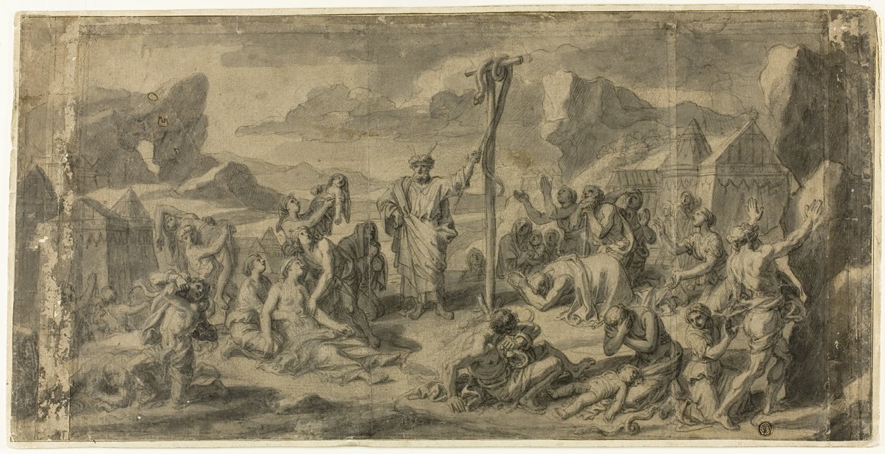 Mosè e il serpente di bronzo da Francois Verdier