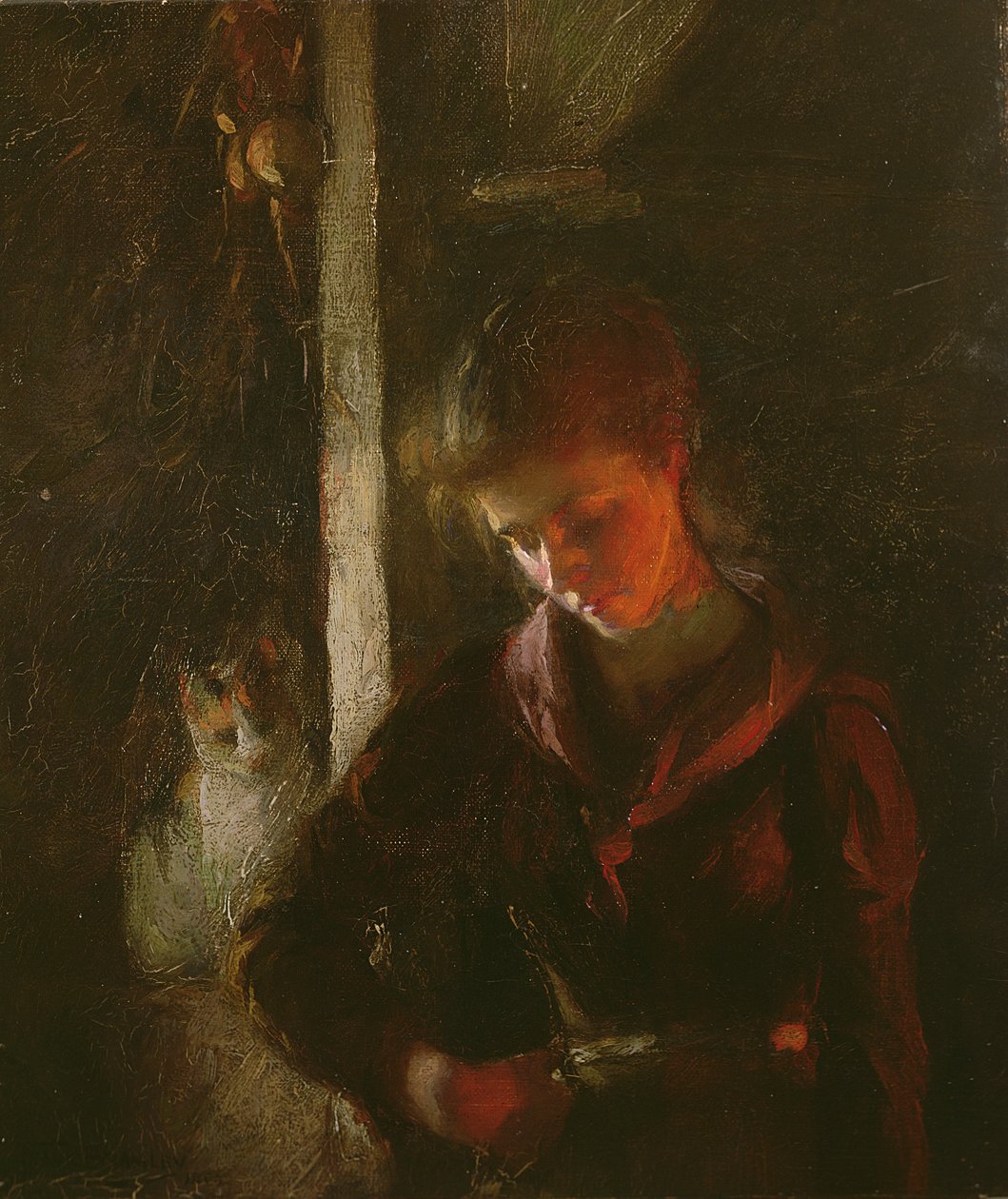 Accanto al caminetto da Frank Bramley