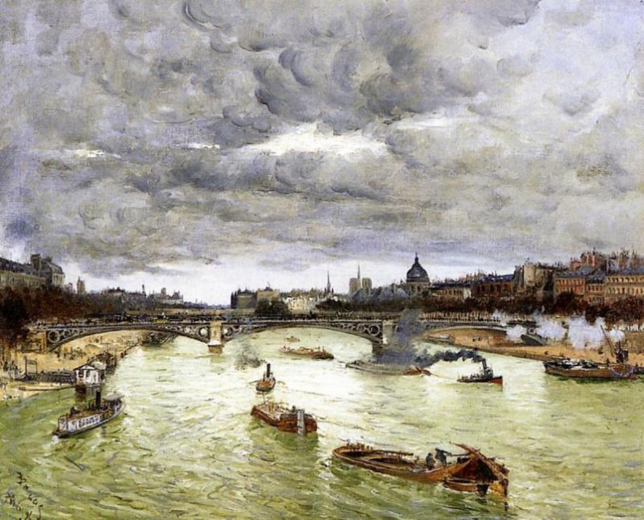 Parigi, la Senna e il Ponte Alessandro III, 1896 da Frank Myers Boggs