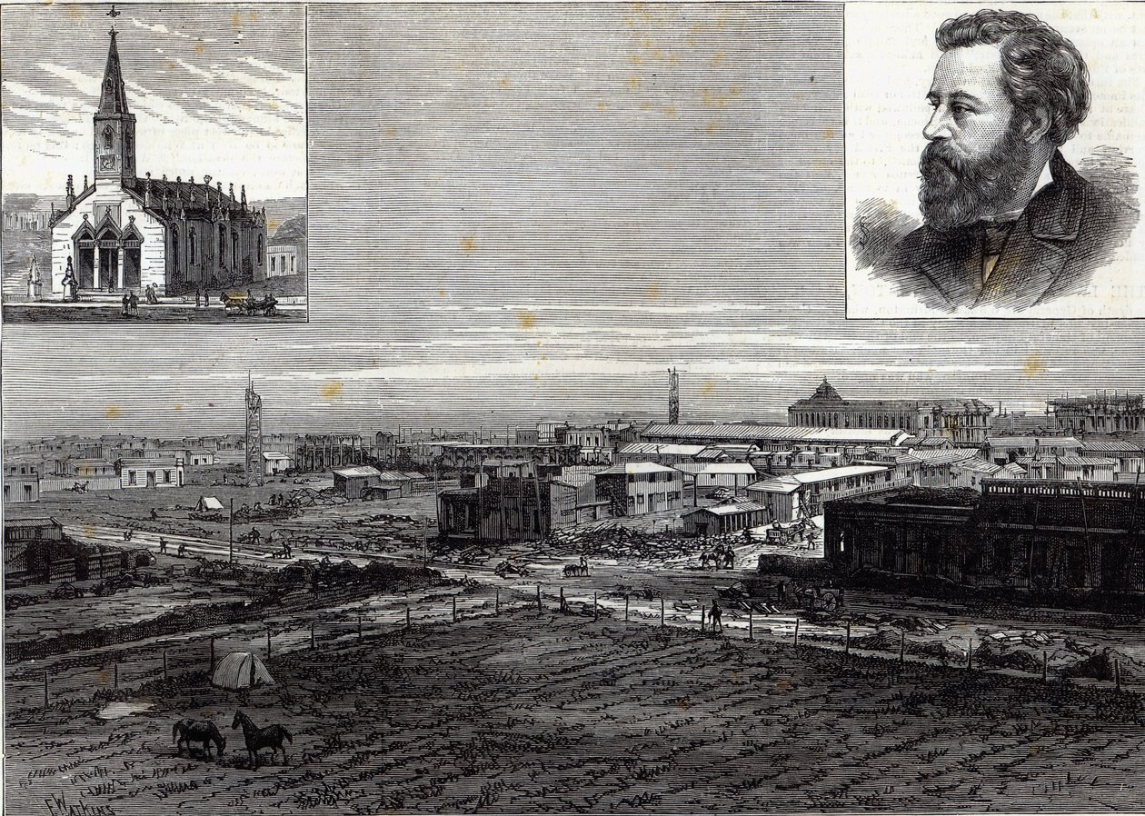 La nuova città di La Plata, Buenos Aires, capitale della Repubblica Argentina, da The Illustrated London News, 23 agosto 1884 da Frank Watkins