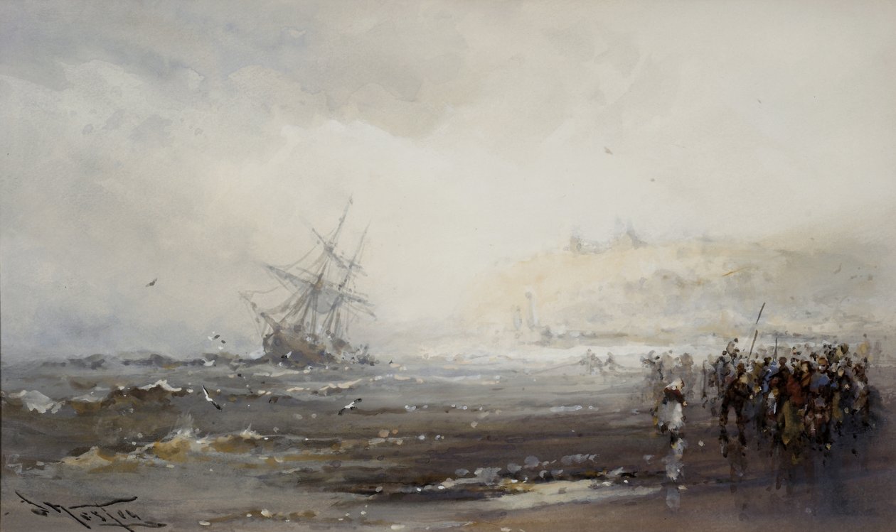 Naufragio a Whitby, c.1870 da Frank Wesley