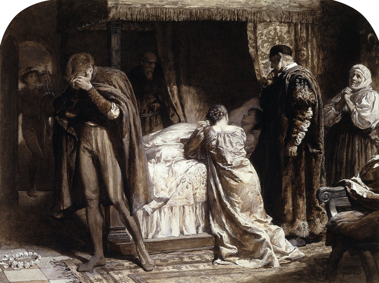 Scene da Romeo e Giulietta: la camera di Giulietta da Frank Dicksee