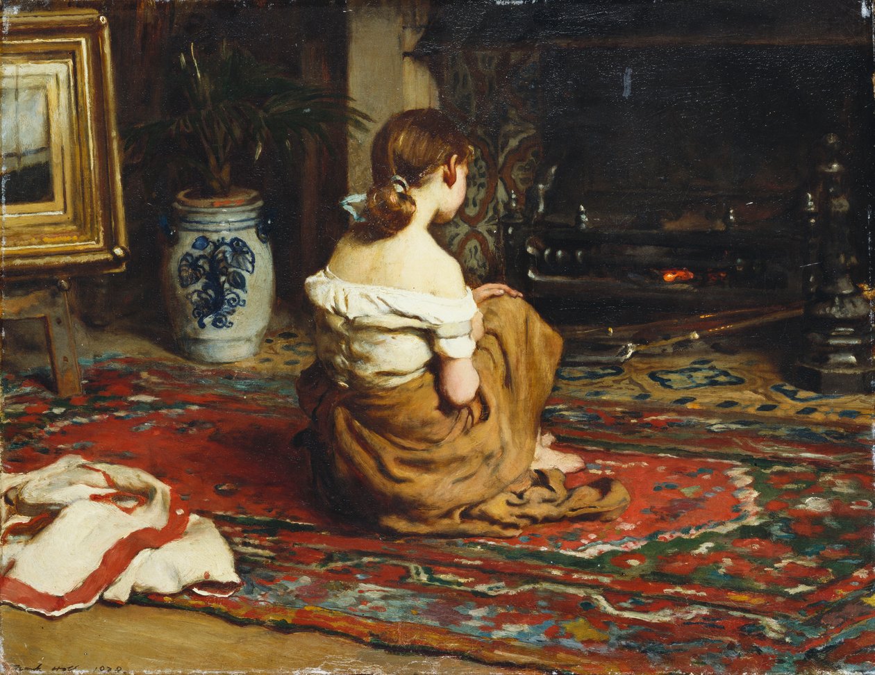 Accanto al caminetto, 1878 da Frank Holl