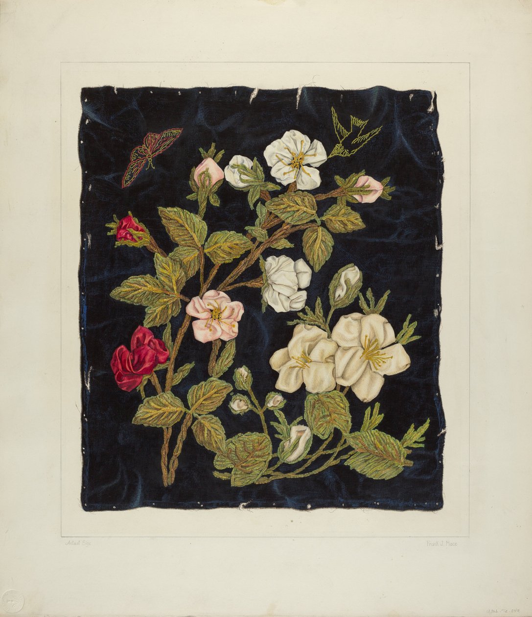 Fiori fatti a mano su nero da Frank J Mace