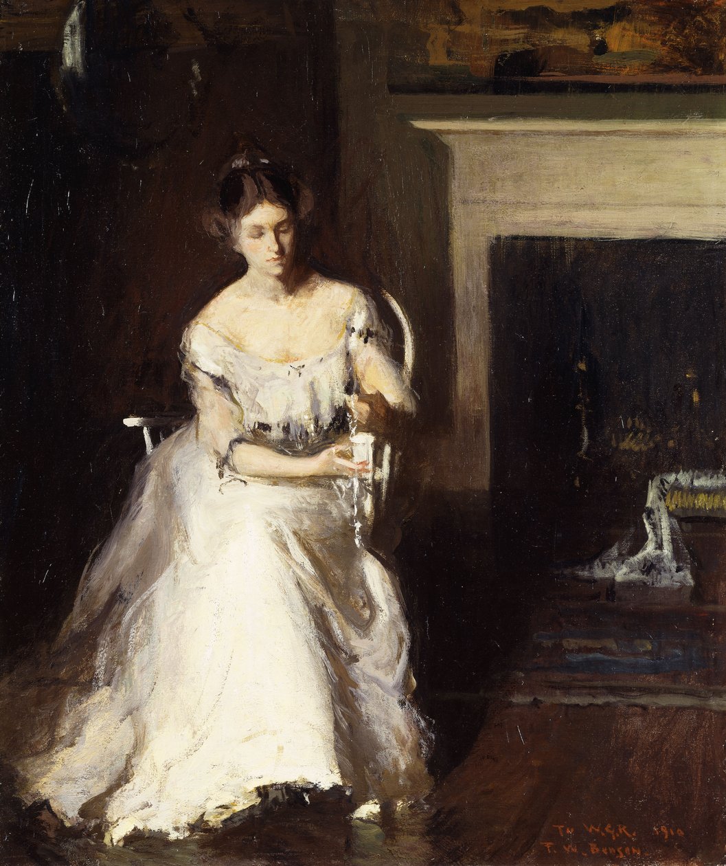 Donna che ammira il pizzo da Frank Weston Benson