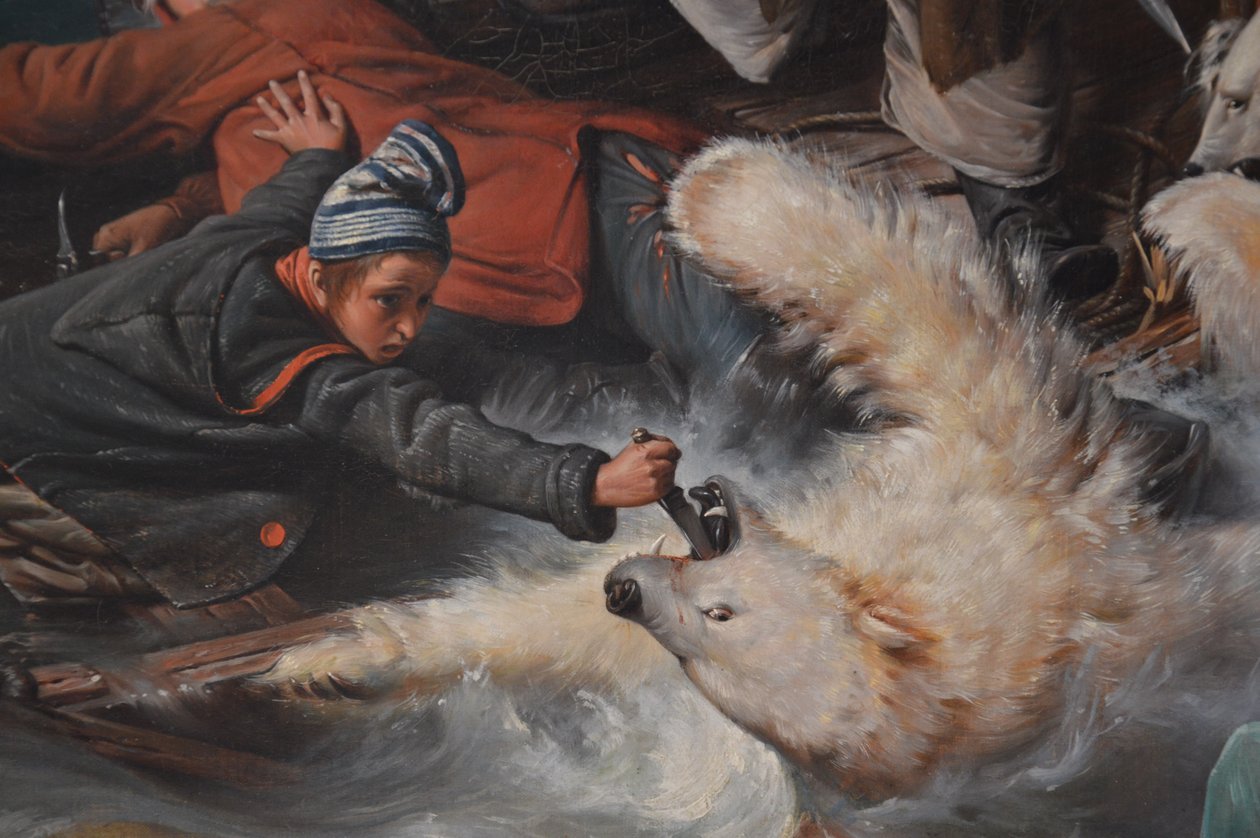 Lotta con gli orsi polari da François Auguste Biard