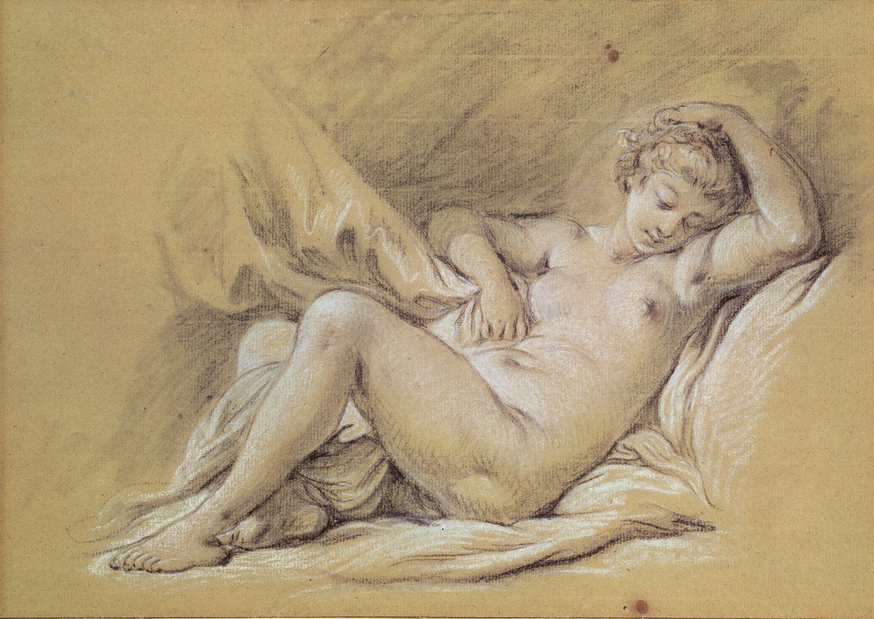 Donna Nuda su un Letto da François Boucher