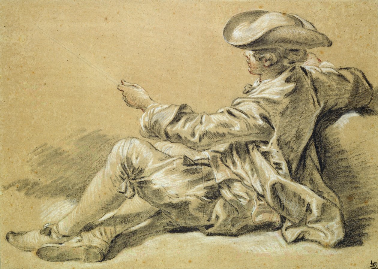 Ragazzino con una canna da pesca, 1755 da François Boucher