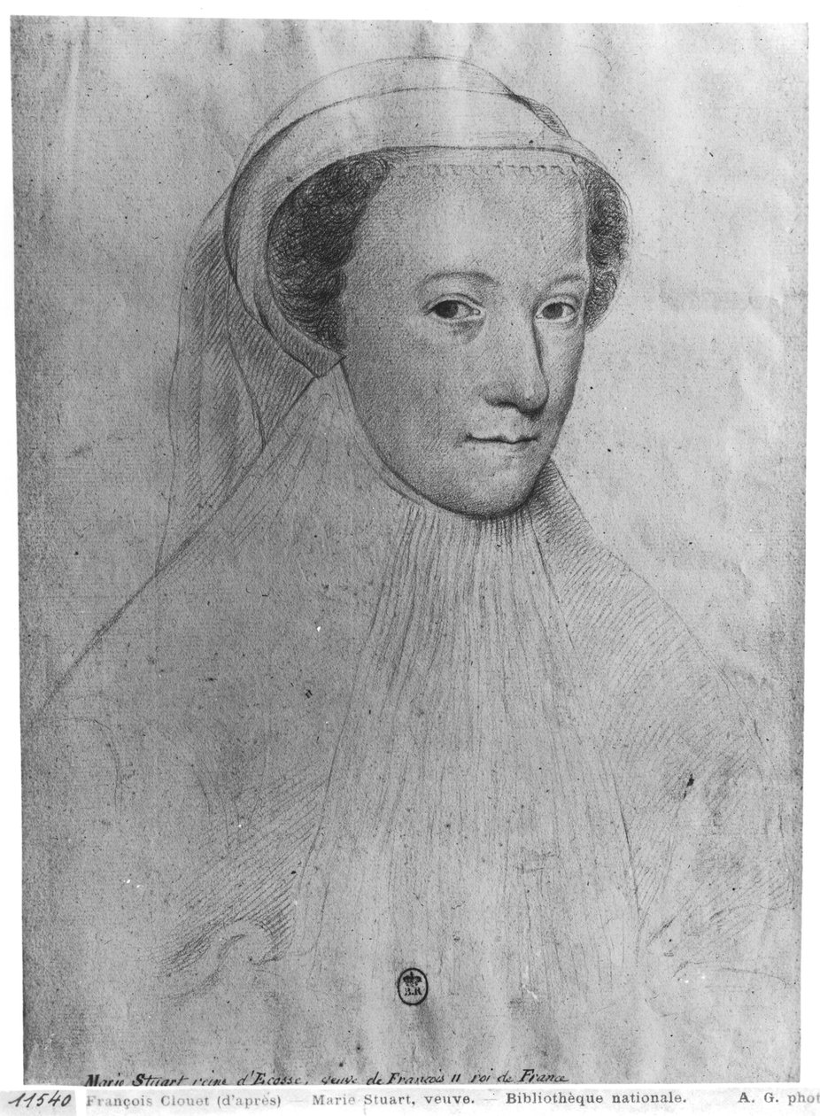 Maria, Regina di Scozia (1542-87) in lutto bianco, 1560 da François Clouet